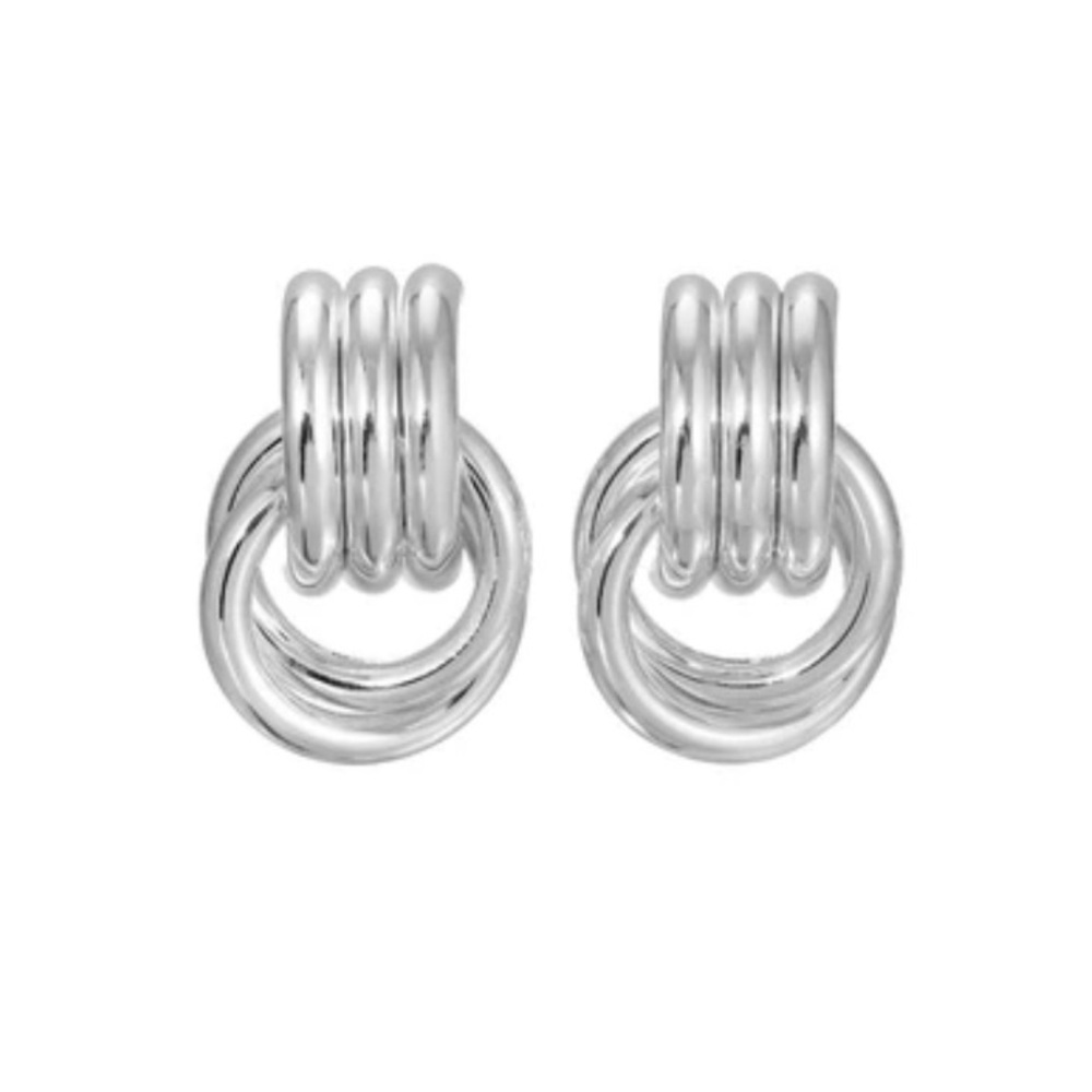 Heaven Mayhem Silver Mini Knot Earrings